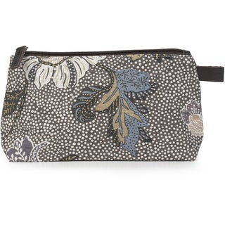 Ceannis Cosmetic Small Khaki Flower Linen