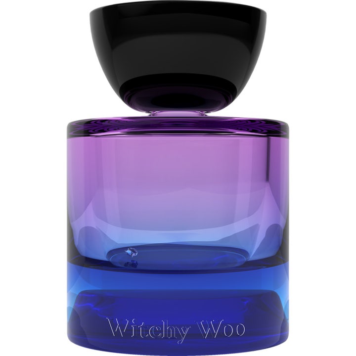Vyrao Witchy Woo Eau De Parfum 50 ml parfym i en lila och blåtonad glasflaska med rund svart kork och en liten kristall