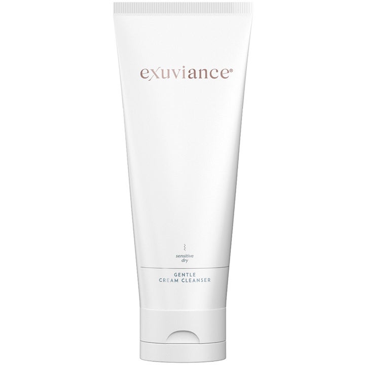 Exuviance Gentle Cream Cleanser 212ml återfuktande ansiktstvätt för torr känslig hy i vit tub med guldtext