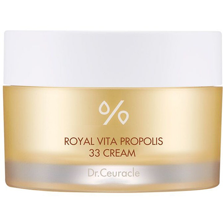 Dr. Ceuracle Royal Vita Propolis 33 Cream 50 ml lystergivande ansiktskräm med propolis i guldtonad glasburk med vitt lock