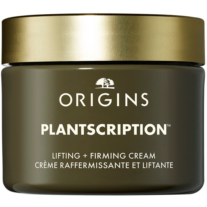 Origins Plantscription Lifting + Firming Cream 50ml Origins antiaging ansiktslyftkräm i mörkgrön burk med guldlock.