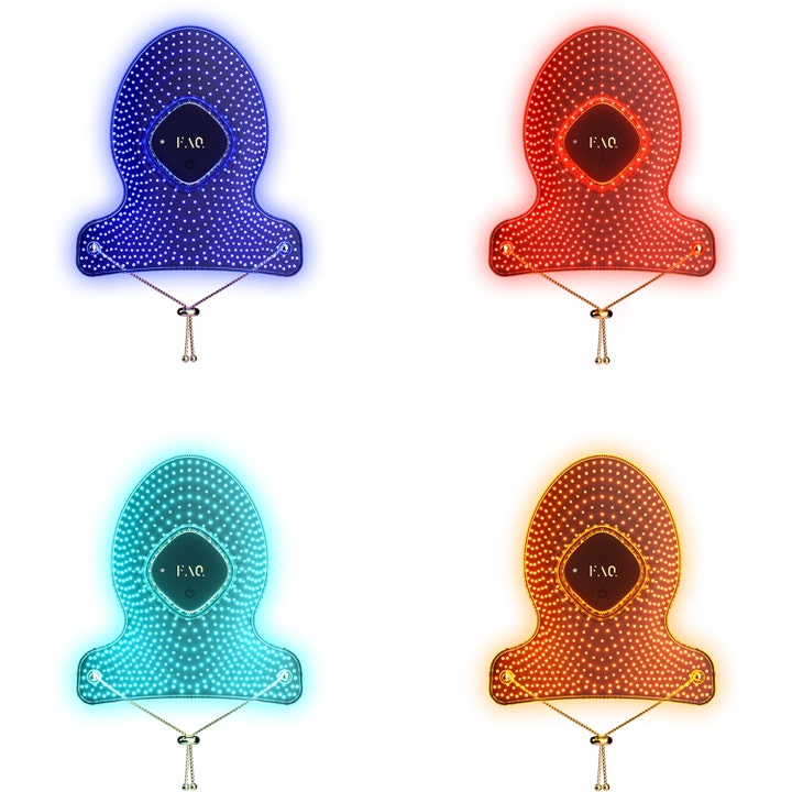 FAQ Swiss FAQ 221 LED Hand Mask 1 st anti-rynk handbehandling som visar fyra olika LED-ljusfärger för handhudvård