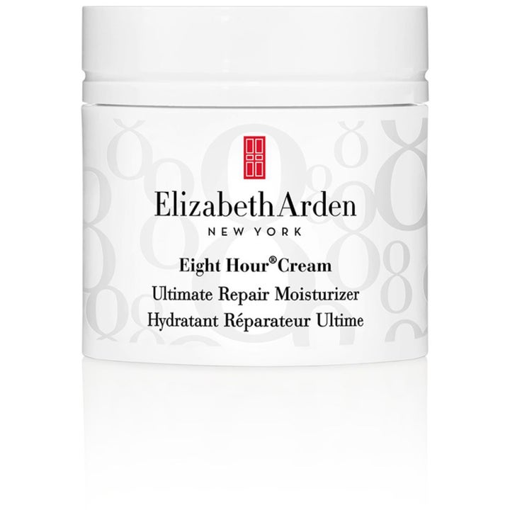 Elizabeth Arden Eight Hour Cream Ultimate Repair Moisturizer reparerande ansiktskräm i vit burk med mönster av åttor