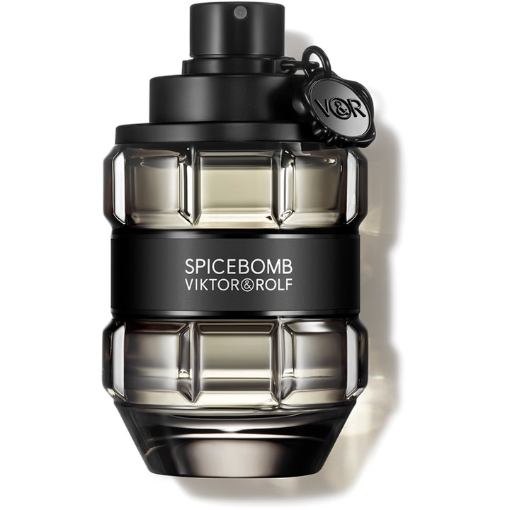 Viktor & Rolf Spicebomb Eau de Toilette 90 ml kryddig herrparfym i handgranatsformad glasflaska med svarta detaljer
