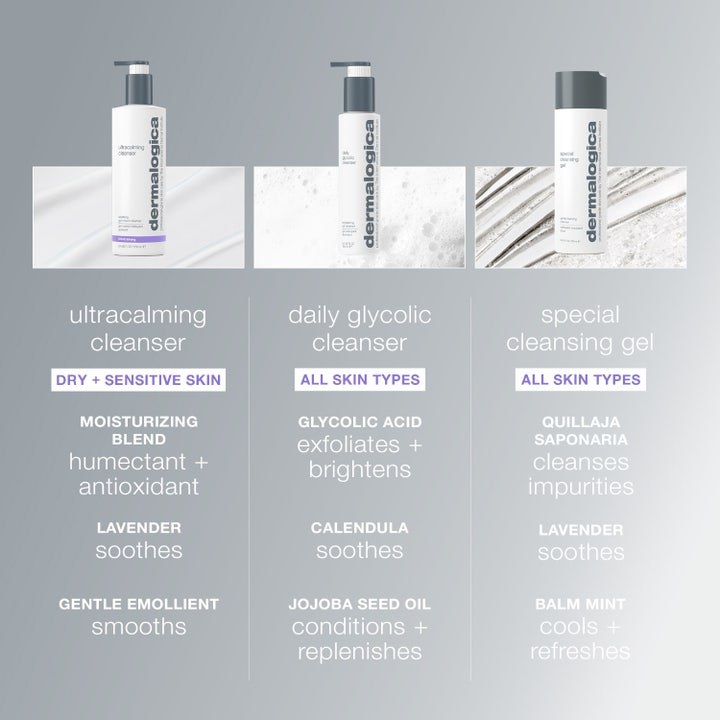 Dermalogica UltraCalming Cleanser 250 ml ansiktsrengöring utan parfym för känslig hud med krämig vit gel-textur