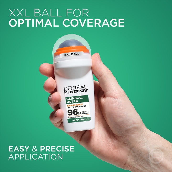 L'Oréal Paris Men Expert Clinical Ultra 50 ml roll-on ger 96h skydd och har en XXL-kula för optimal täckning.