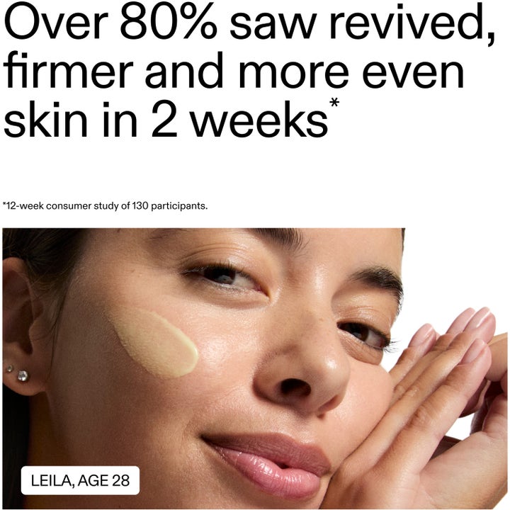 The INKEY List Starter Retinol Serum 30 ml ger jämnare hy. Kvinna med serum på kinden och text om studieresultat.