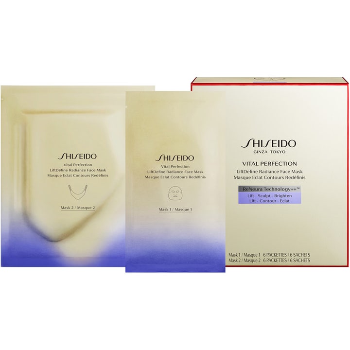 Shiseido Vital Perfection Liftdefine Radiance Face Mask 10 g ansiktsmask för fastare hy i guldfärgade påsar