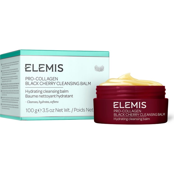 Elemis Pro-Collagen Black Cherry Cleansing Balm 100 g anti-aging rengöringsbalm med körsbär i mörkröd burk med krämig textur.