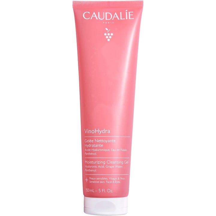 Caudalie VinoHydra Moisturizing Cleansing Gel 150 ml återfuktande ansiktsrengöring för känslig hy i rosa plasttub