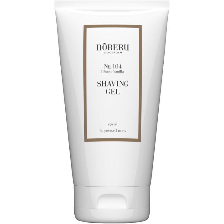 Nõberu No 104 Shaving Gel Tobacco Vanilla 150 ml rakgel som ger en smidig rakning i vit plasttub med vitt lock.