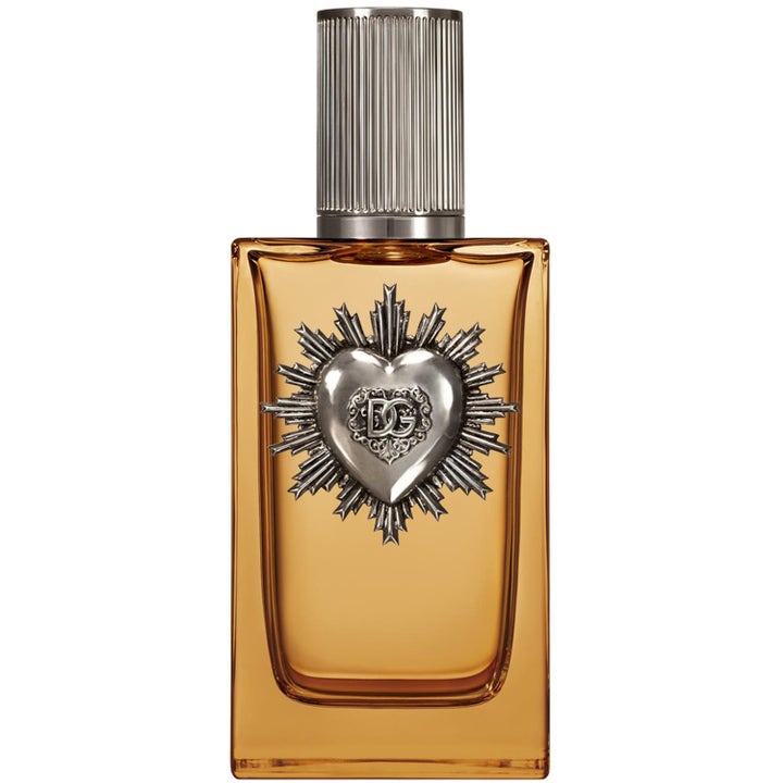 Dolce & Gabbana Devotion Pour Homme Parfum 100 ml parfym herr i bärnstensfärgad flaska med silvrigt hjärta