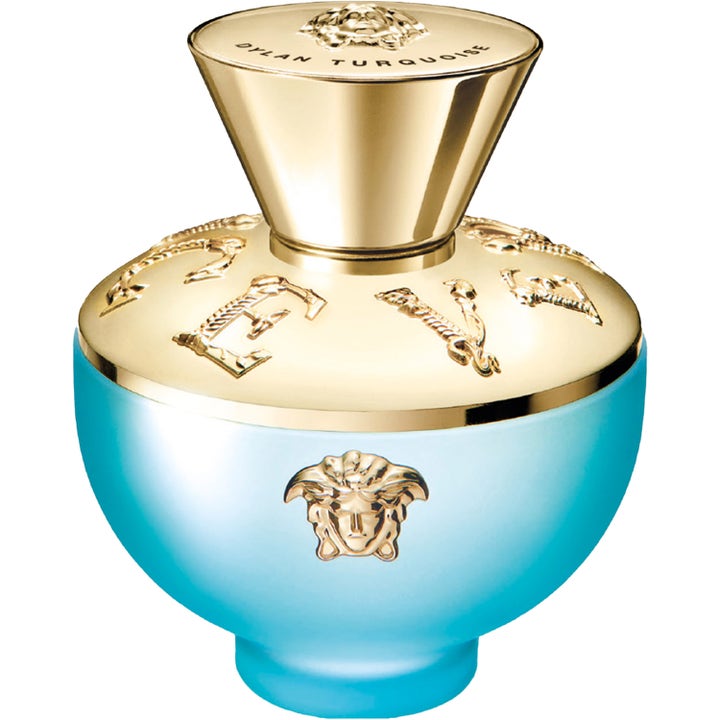 Versace Dylan Turquoise Pour Femme 100 ml frisk parfym dam versace i turkos glasflaska med guldlock och emblem