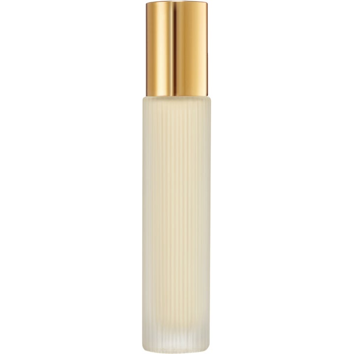 Tom Ford Eau de Soleil Blanc 10ml travel spray i en frostad räfflad flaska med ett blankt guldfärgat lock