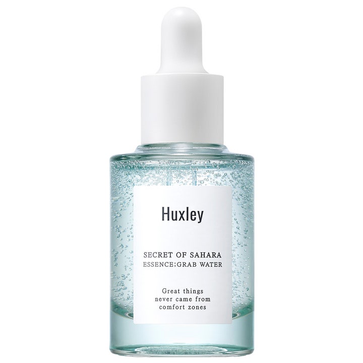 Huxley Secret of Sahara Essence Grab Water 30 ml huxley återfuktande serum i glasflaska med blåaktig gel och vit pipett