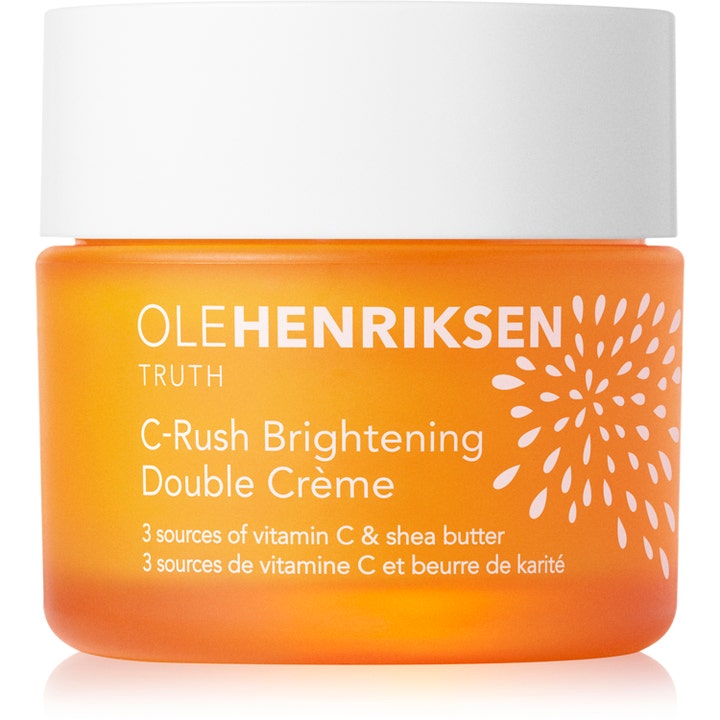 Ole Henriksen C-Rush Brightening Double Crème upplysande ansiktskräm för torr hud med c-vitamin i frostad orange glasburk