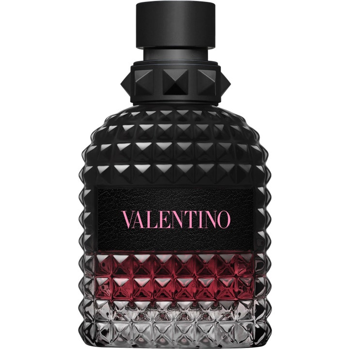 Valentino Born in Roma Uomo Intense 50 ml designer eau de parfum herr i svart glasflaska med nitar och rosa logotyp