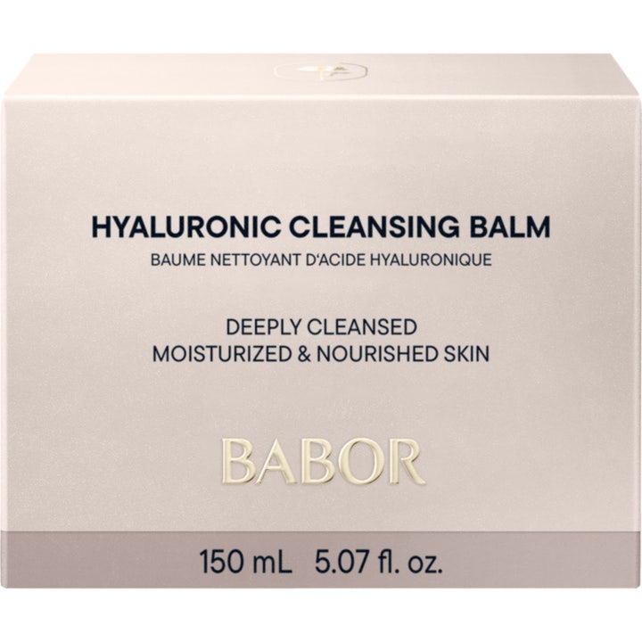 Babor Hyaluronic Cleansing Balm 150 ml ansiktsrengöring torr hud är ett tvättbalsam i en stilren vit burk.