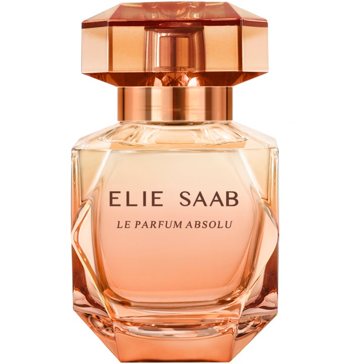 Elie Saab Le Parfum Absolu 30 ml parfym i facetterad glasflaska med bärnstensfärgad vätska och lock i roséguld