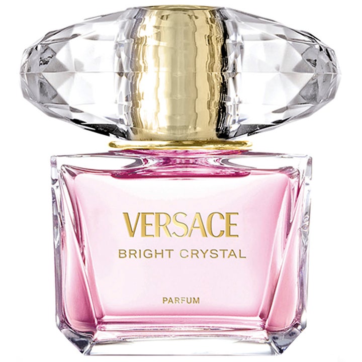 Versace Bright Crystal Parfum 90 ml blommig parfym i elegant rosa glasflaska med stor facettslipad kristallkork