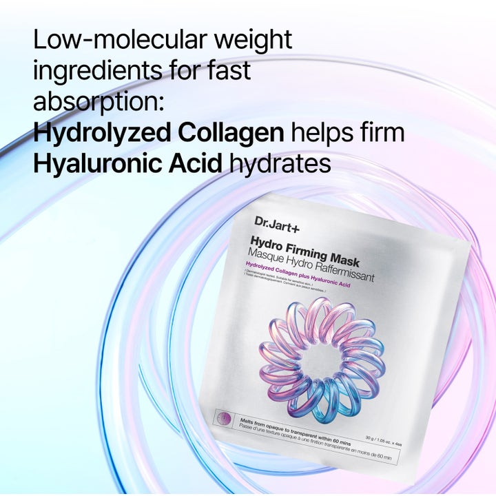 Dr.Jart+ Hydro Firming Mask 30 g ansiktsmask ger fasthet med kollagen och hyaluronsyra i vit förpackning.