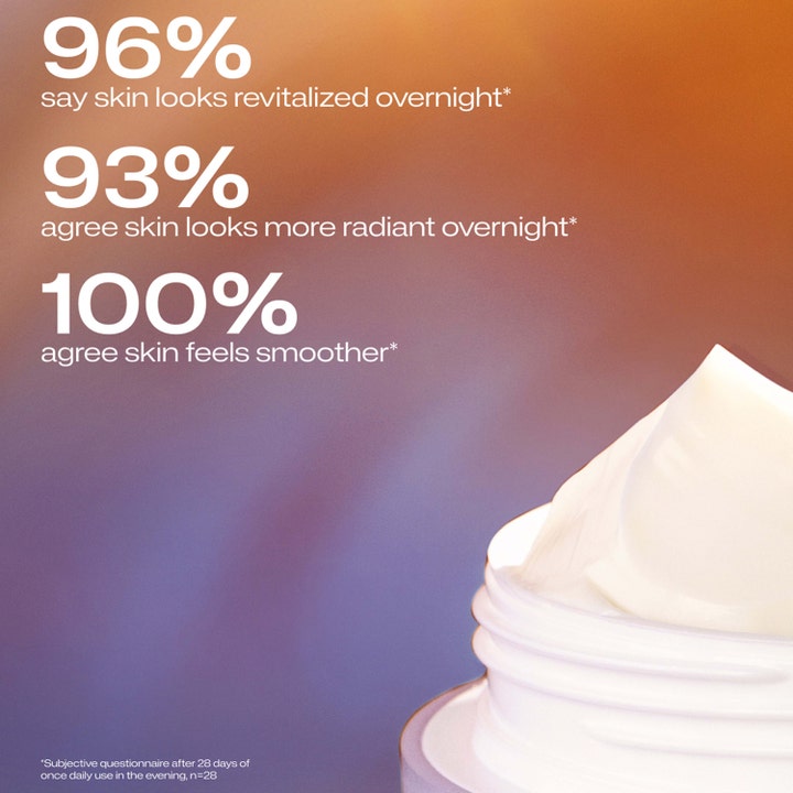 Lumene Nordic-C Glow Renew Night Cream 50 ml intensivt återfuktande nattkräm med vit textur och text om lyster