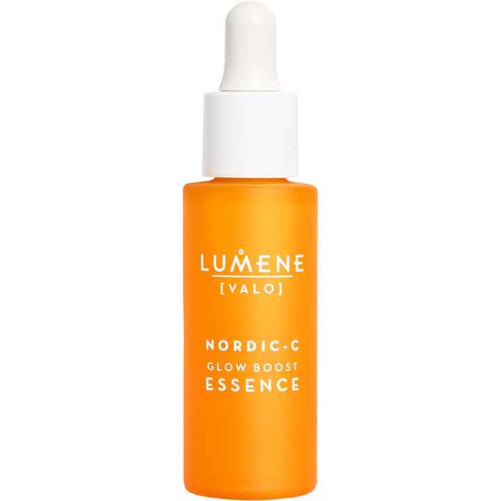 Lumene Nordic-C Glow Boost Essence 30 ml lystergivande lumene c vitamin serum i frostad orange glasflaska med vit pipett