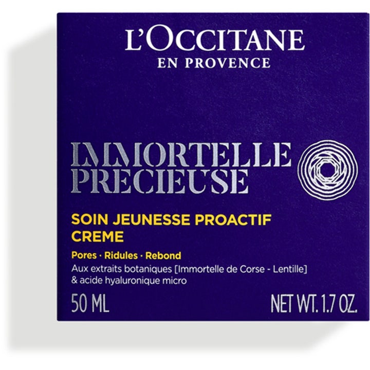 L'Occitane Immortelle Precious Cream 50 ml rynkreducerande kräm i mörkblå ytterförpackning som ger resultat.