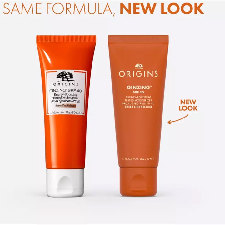 Origins GinZing SPF40 50 ml energigivande fuktkräm ansikte med en krämig ljus textur som innehåller små pigmentkorn