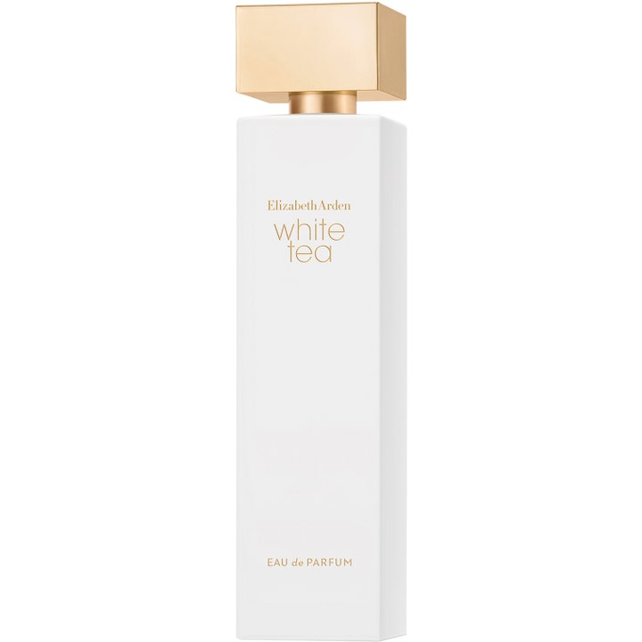 Elizabeth Arden White Tea Eau de Parfum 100 ml delikat lätt parfym dam i vit rektangulär flaska med guldfärgad kork