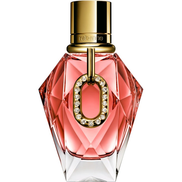 RABANNE Million Gold For Her Pure Diamonds 50 ml parfym i diamantformad glasflaska med rosa vätska och guldiga detaljer