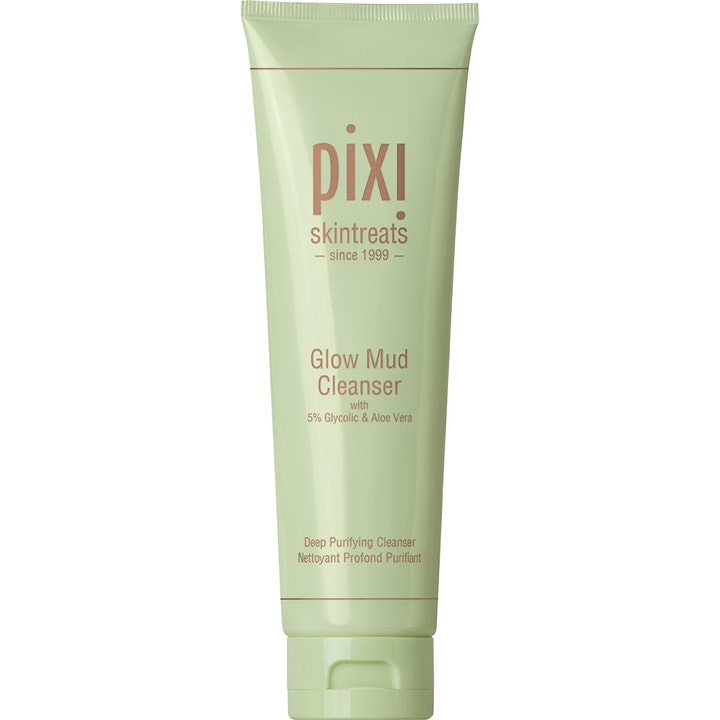 Pixi Glow Mud Cleanser 135 ml djuprengörande ansiktstvätt i ljusgrön tub för lyster med glykolsyra