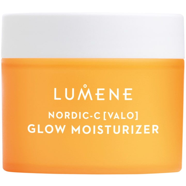 Lumene Nordic-C Valo Glow Moisturizer c-vitamin återfuktande ansiktskräm i frostad orange burk med vitt lock