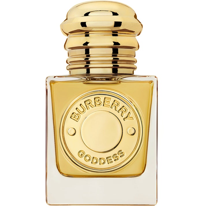 Burberry Goddess Intense Eau de Parfum 30 ml parfym i fyrkantig glasflaska med guldmedaljong och guldfärgad kork