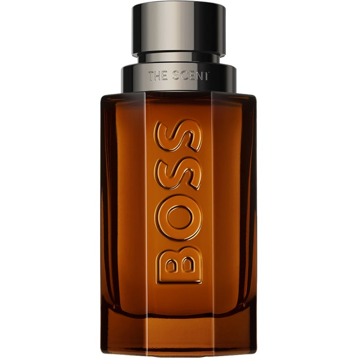 Hugo Boss The Scent for Him Intense edp 50ml intensiv herrparfym i bärnstensfärgad glasflaska med mörkt metallock