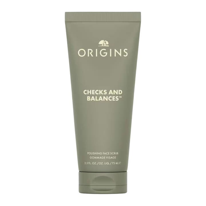 Origins Checks and Balances 75 ml balanserad ansiktspeeling med tourmaline i vit tub med grönt lock