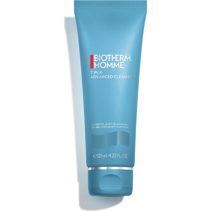 Biotherm Homme T-Pur Cleanser 125 ml mattande ansiktsrengöring för fet hud män i en matt blågrön tub med vit text