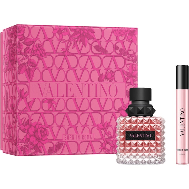 Valentino Born in Roma parfymset 50ml och 10ml är en valentino designerparfym dam i rosa blommig ask och flaska med nitar