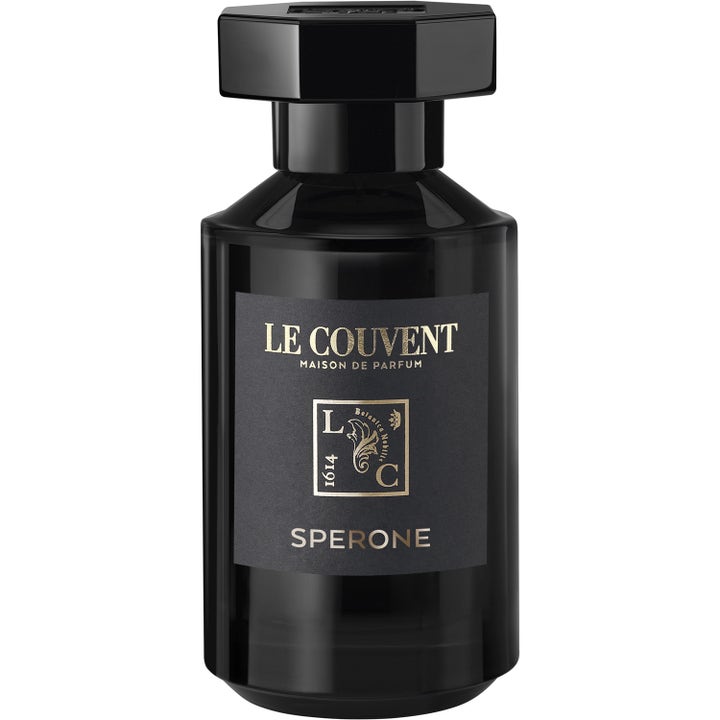 Le Couvent Sperone 50ml Eau de Parfum ger en lyxig parfym i en stilren svart glasflaska med guldfärgad text och svart lock