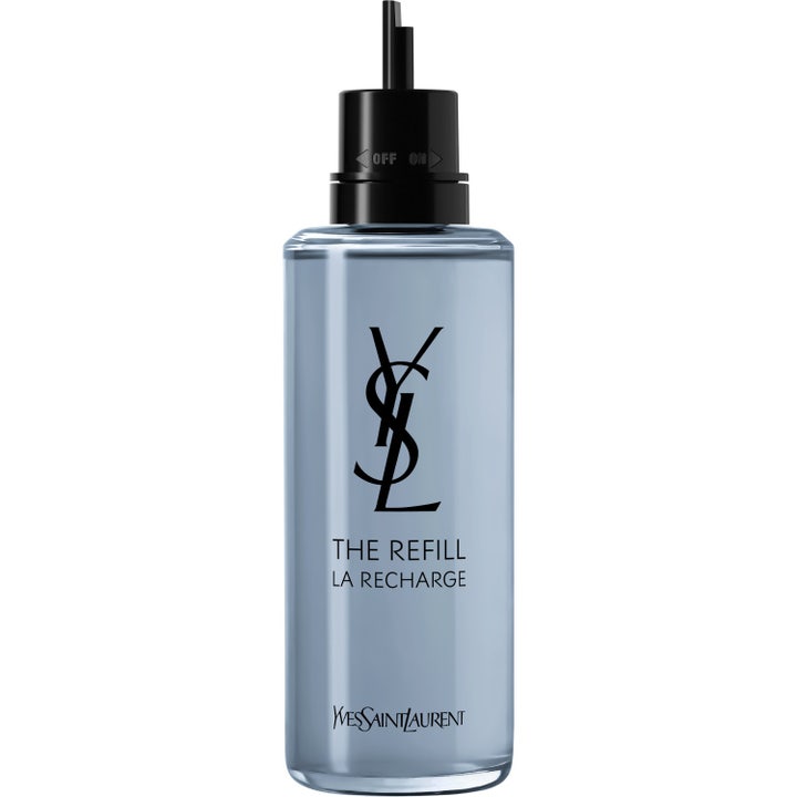 Yves Saint Laurent Y EdP Refill 150 ml ysl y refill i genomskinlig flaska med ljusblå vätska och svart munstycke
