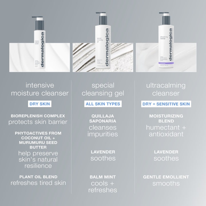 Dermalogica Intensive Moisture Cleanser 295 ml fuktgivande ansiktsrengöring med krämig vit textur i pumpflaska