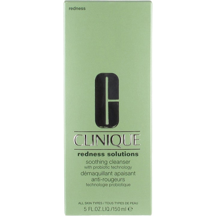 Clinique Redness Solutions Soothing Cleanser 150 ml lugnande rengöring rodnad i ljusgrön ytterförpackning.