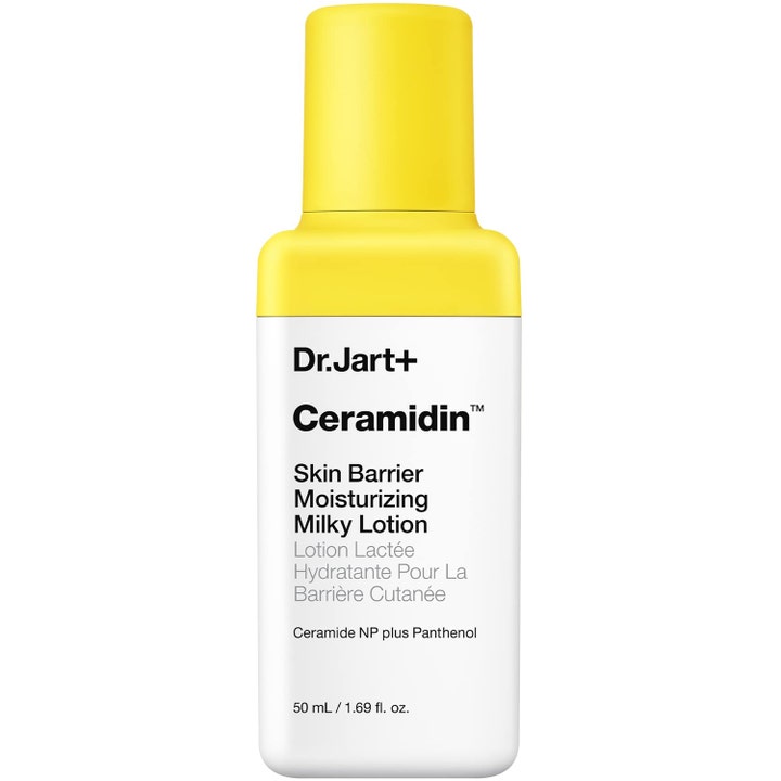 Dr.Jart Ceramidin Skin Barrier Moisturizing Milky Lotion 50 ml fuktlotion i vit flaska med gult lock