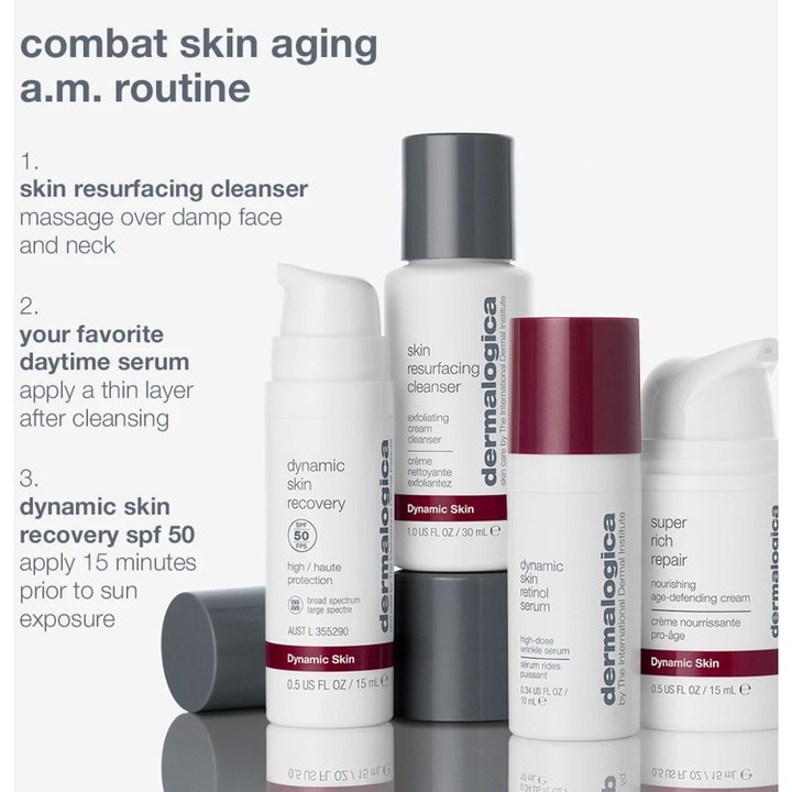 Dermalogica Skin Aging Solutions 70 ml anti aging behandling med serum och dermalogica skin recovery i vita flaskor