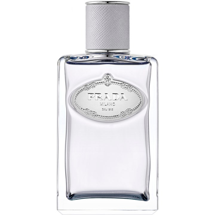 Prada Infusion de Cèdre 100 ml Eau de Parfum i stilren glasflaska med ljusgrå kork och silvrigt emblem
