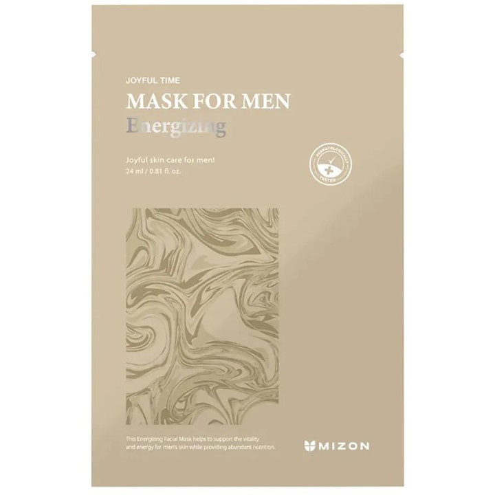 Mizon Joyful Time Mask For Men Energizing 24 ml dermatologiskt testad ansiktsmask i beige engångsförpackning