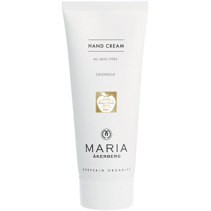 Maria Åkerberg Hand Cream 100 ml mjukgörande organisk handkräm med ringblomma i en stilren vit plasttub.