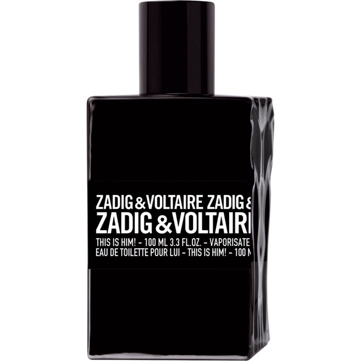 Zadig & Voltaire This Is Him! 100 ml This is him eau de toilette herr i en svart glasflaska med ojämn struktur