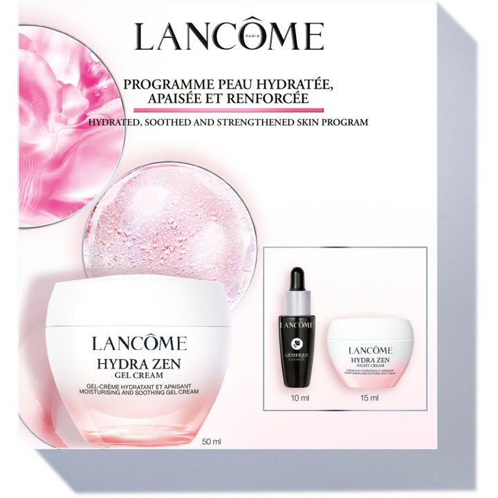 Lancôme Hydra Zen Set 50ml lugnande ansiktskräm anti-stress i vita och rosa glasburkar för hydrering Lancôme.
