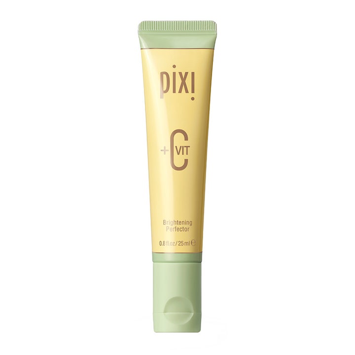 Pixi +C VIT Brightening Perfector 25 ml ger lyster med vitamin C i en smal gul tub med mintgröna detaljer